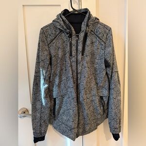 Lululemon Athletica Black and White Floral “Gather Me Slightly” jacket